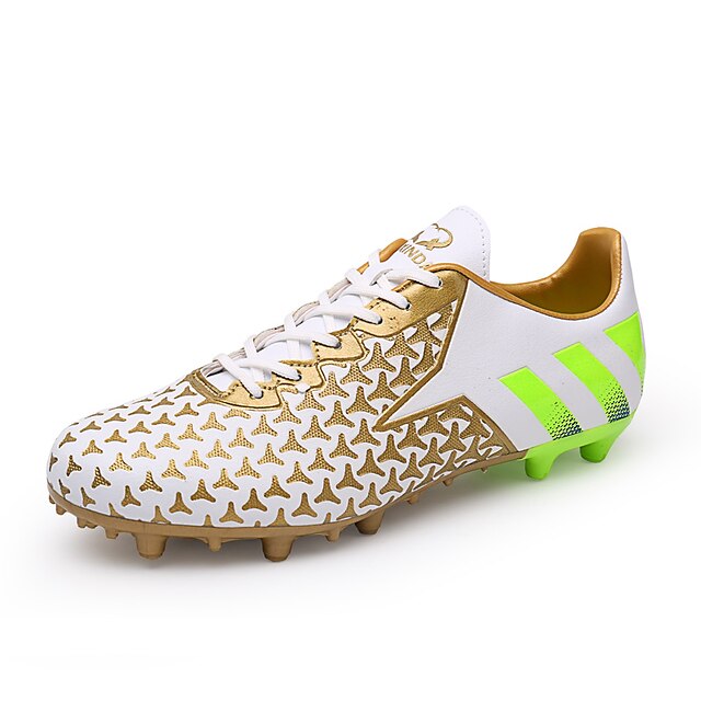  Men's Shoes Faux Leather Winter Spring Summer Fall Comfort Soccer Shoes Lace-up for Gold Red Green Blue