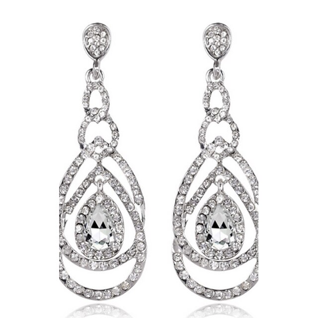  Women's Crystal Drop Earrings Cubic Zirconia Earrings Jewelry White / Burgundy / Champagne For