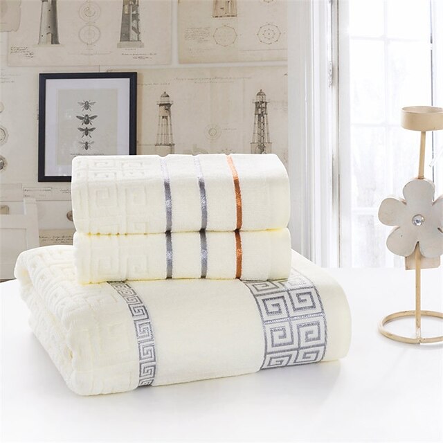  Superior Quality Bath Towel Set, Solid Colored 100% Cotton Bathroom