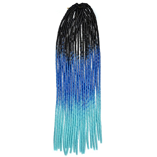  20 Zoll kanekalon senegalese Zöpfe häkeln weichen Dreadlock Flechten Haar ombre Farbe schwarz royalblau Himmel blau