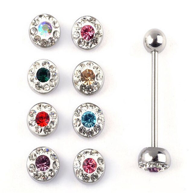  Piercing Langue / Anneaux de nez & Goujons Acier inoxydable Bohemia style Doré / Argent Bijoux,1set