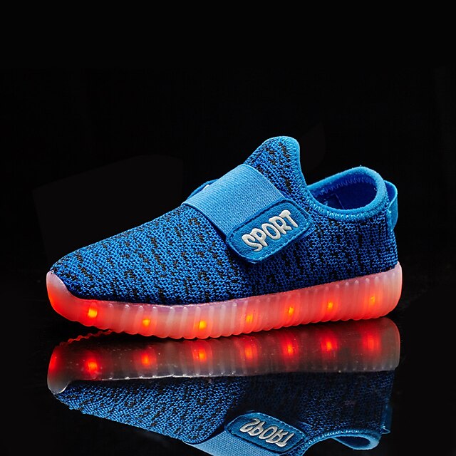  Girls' Comfort / LED Shoes Customized Materials Sneakers Hook & Loop / LED Black / Pink / Blue Spring / TR