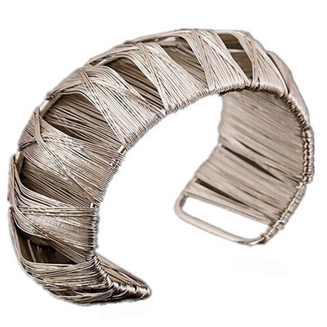  Dam Kors Andra Manschett Armband - Unik design Öppna Mode Justerbara Silver Brun Armband Till Party Dagligen