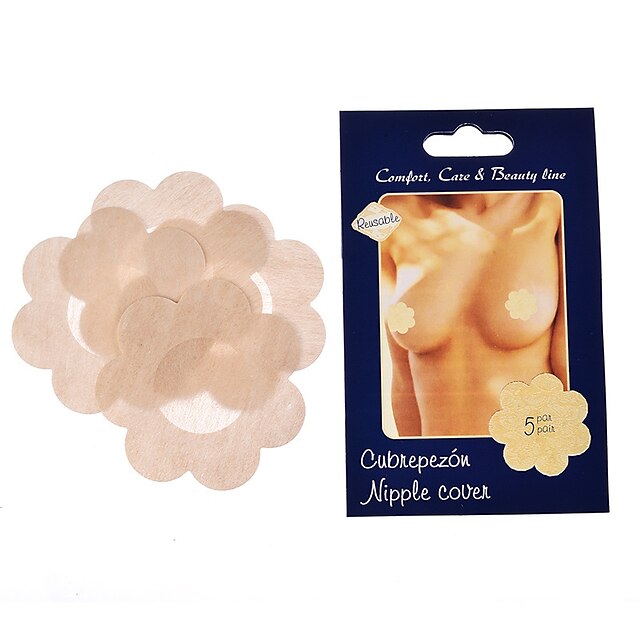  5Pair/Set Sexy Reusable Self Adhesive Silicone Bra Round Nipple Cover Pad Pasties Random Style