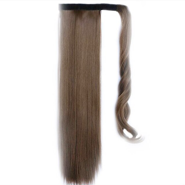  marrom 60 centímetros sintética de alta temperatura fio peruca cabelo liso cor rabo de cavalo 10