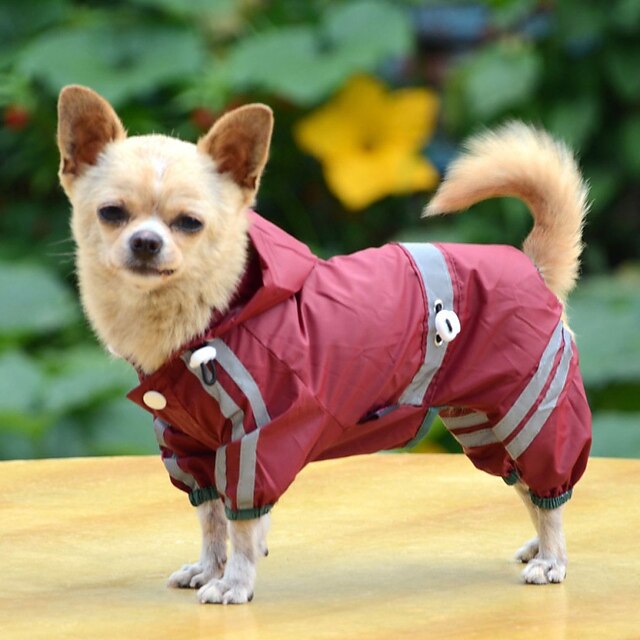 Dog Rain Coat Raincoat Puppy Clothes Solid Colored Waterproof Windproof
