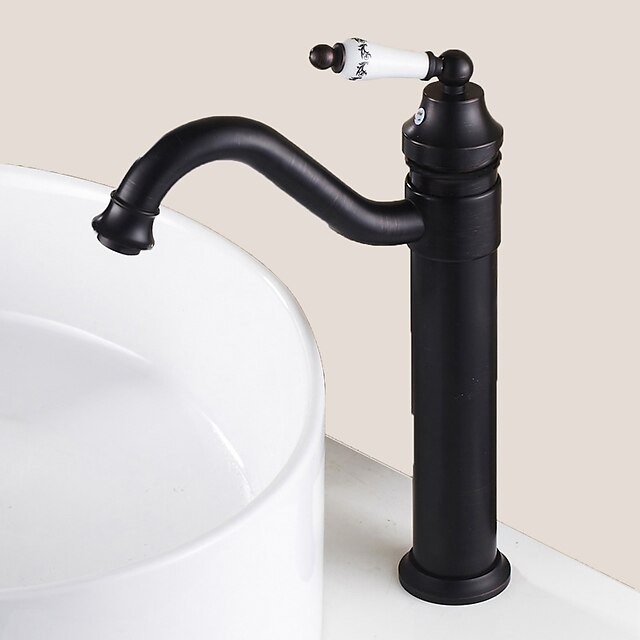  Kylpyhuone Sink hana - Standard Öljytty pronssi Integroitu Yksi reikä / Yksi kahva yksi reikäBath Taps