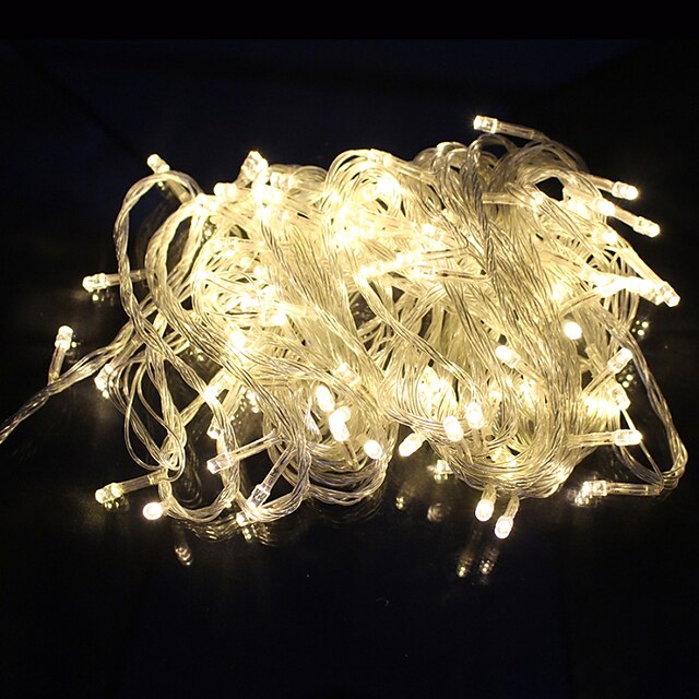  10m String Lights 100 LEDs Dip Led Warm White RGB White Waterproof Rechargeable 100-240V IP65