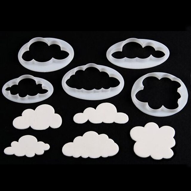  5 stk fluffy clouds cutter kage dekorere fondant kiks cookie fondant cutter