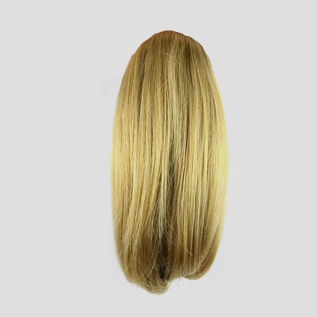  length golden wig 26cm synthetic straight high temperature wire gripper small ponytail color 1011