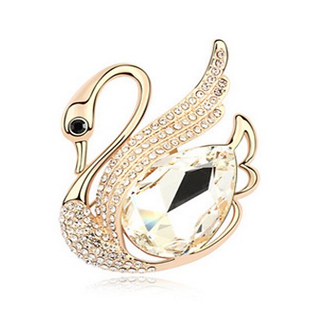  Women's Brooches - Crystal Swan, Animal Party Brooch White / Coffee For Wedding / Party
