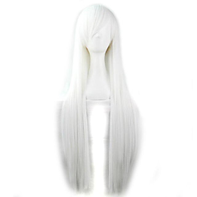  Περούκες για Στολές Ηρώων Συνθετικές Περούκες Ίσιο Ίσια Περούκα Άσπρο Συνθετικά μαλλιά Γυναικεία Λευκή