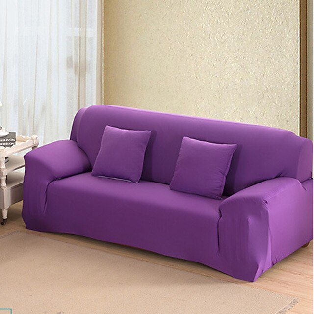  solid stram all-inclusive sofa håndklæde slipcover skridsikkert stof elastisk sofa cover (puple / genert blå / kød)
