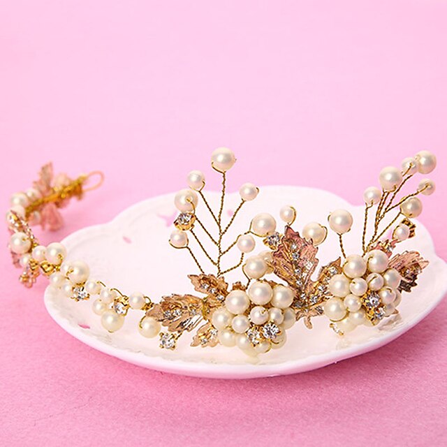  Damen Strass Messing Legierung Künstliche Perle Kopfschmuck-Hochzeit Besondere Anlässe im Freien Stirnbänder 1 Stück