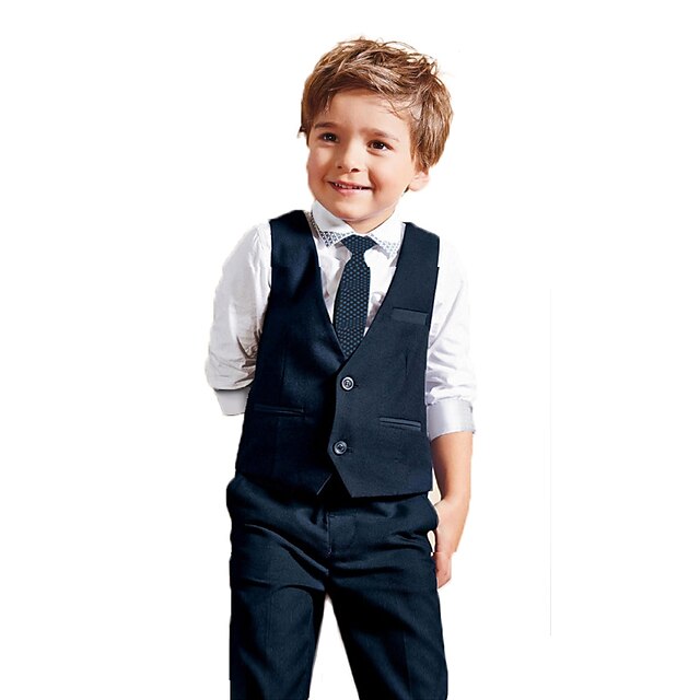  Toddler Boys' Clothing Set Long Sleeve Blue Solid Colored Regular