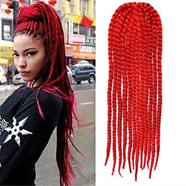  Bracelet en crochet 12-24 pouces havane mambo afro torsion extension cheveux rouge