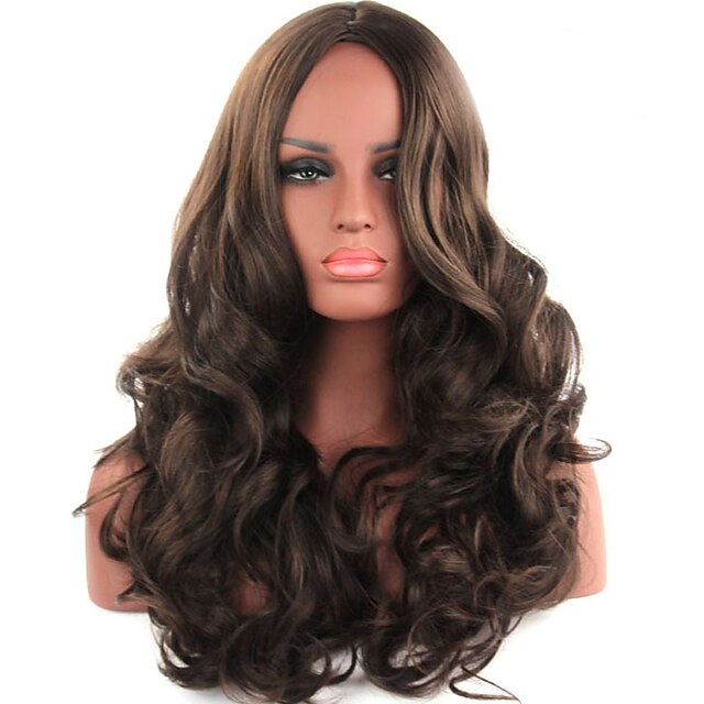  women s fashionable brown color long length top quality synthetic wigs