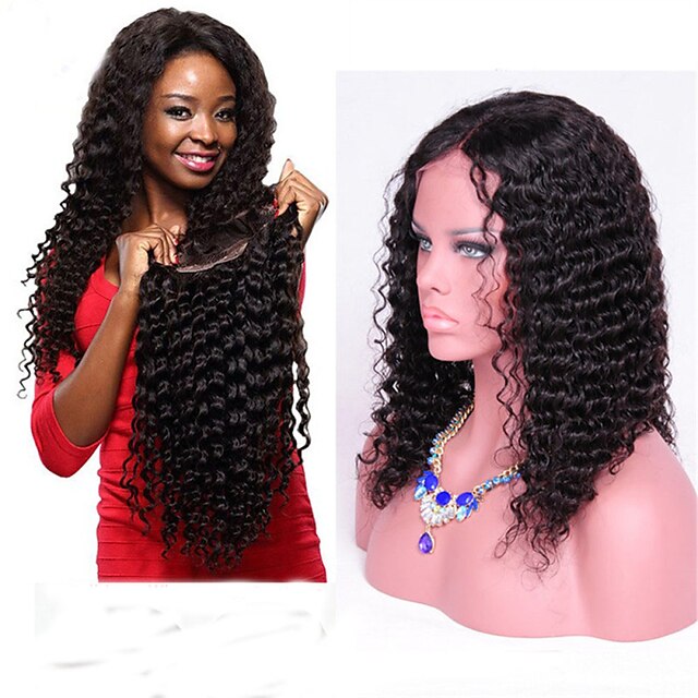  Human Hair Lace Front Wig Curly Density 100% Hand Tied African American Wig Natural Hairline Long Women's Human Hair Lace Wig