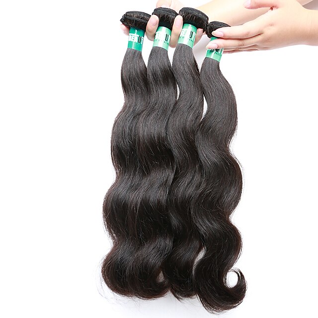  4 zestawy Włosy malezyjskie Body wave 10A Włosy virgin Fale w naturalnym kolorze 8-30 in Ludzkie włosy wyplata Miękka Ludzkich włosów rozszerzeniach