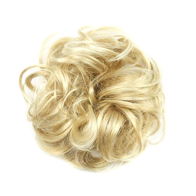  Syntetiske parykker Chignon-nakkeknuder Krøllet Klassisk Klassisk Krøllet Frisure i lag Paryk Kort Gyldenbrun Syntetisk hår Dame updo