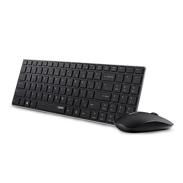  Původní rapoo 9300p ultra tenká kovová 5 g bezdrátová optická USB klávesnice& myš komba pro PC notebooku herní black / white