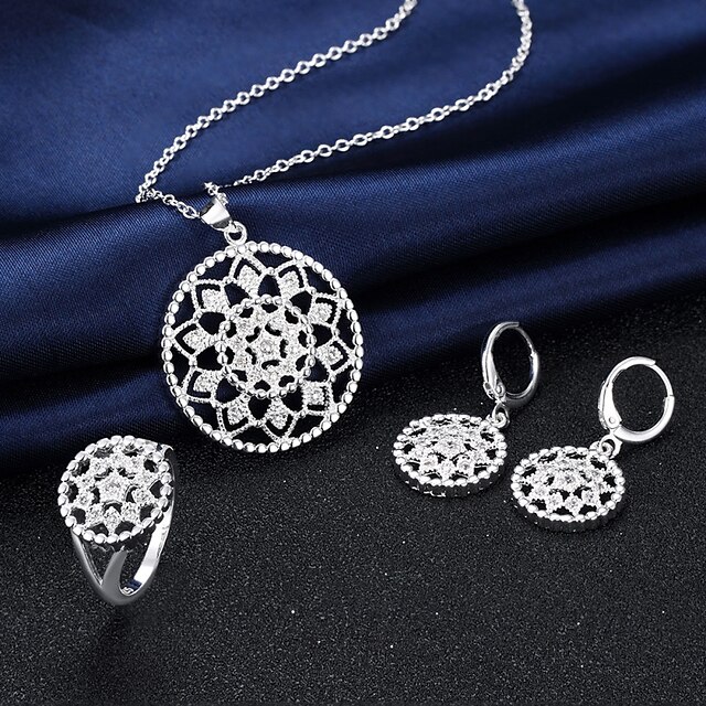  Künstliche Perle Kreisform Silber Halsketten Ohrringe Ringe Für Hochzeit Party Alltag Normal 3 Stück Hochzeitsgeschenke