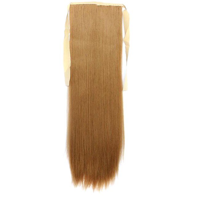  peruca de ouro 60 centímetros de alta temperatura estilo cinta fio rabo de cavalo cabelos lisos peruca 27j cor