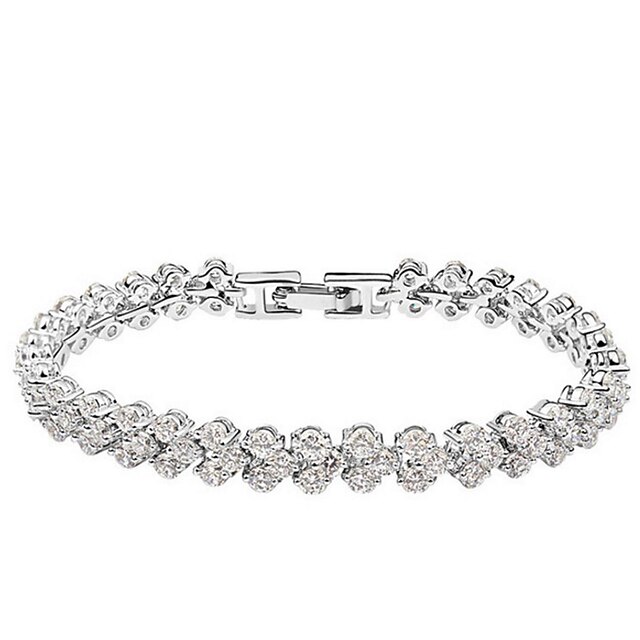  Cristal - Tennis Bracelet Blanc Pour Quotidien