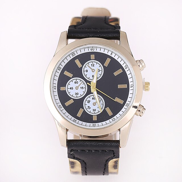  Uhr Modeuhr Quartz Gestepptes PU - Kunstleder Schwarz / Weiß / Blau Armbanduhren für den Alltag Analog Weiß Schwarz Gelb