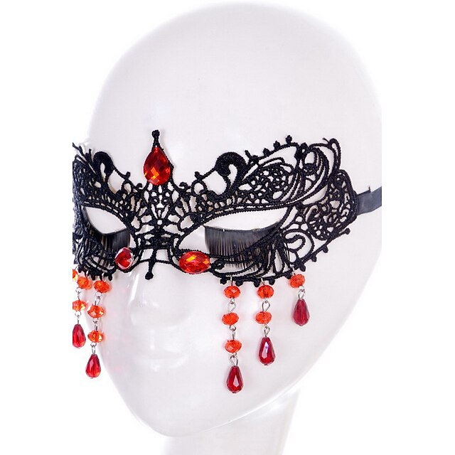  Sey Stil schwarz / weißer Spitze Maske für Halloween Partydekoration Masker Maskerade