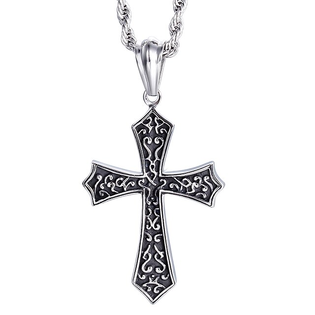  cruz de aço inoxidável em forma de pingente de colar homens kalen®western e jóias da moda amerian