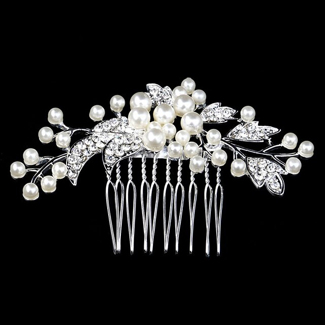  Pearl / Crystal / Rhinestone Hair Combs with 1 Piece Wedding / Special Occasion / Casual Headpiece