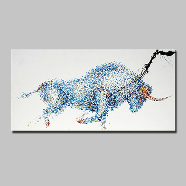  Hang-Painted öljymaalaus Maalattu - Eläimet Moderni Kehyksellä / Venytetty kangas