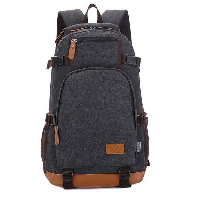  15 polegadas laptop de lona mochila de estudante / azul viajar / preto / caqui / café