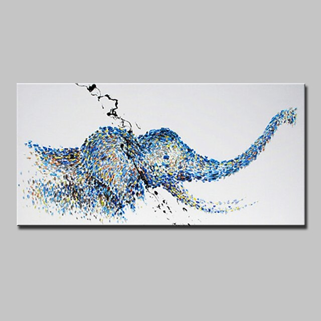  Hang festett olajfestmény Kézzel festett - Állatok Modern Kerettel / Nyújtott vászon