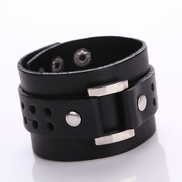  Herrn Wickelarmbänder Lederarmbänder Anker Böhmische Punk Europäisch Doppelschicht Modisch Leder Armband Schmuck Schwarz / Kaffee Für Party Alltag Normal