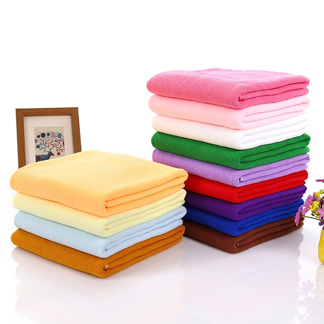  Fresh Style Bath Towel, Solid Colored Superior Quality 100% Micro Fiber Polyester Hand Towel