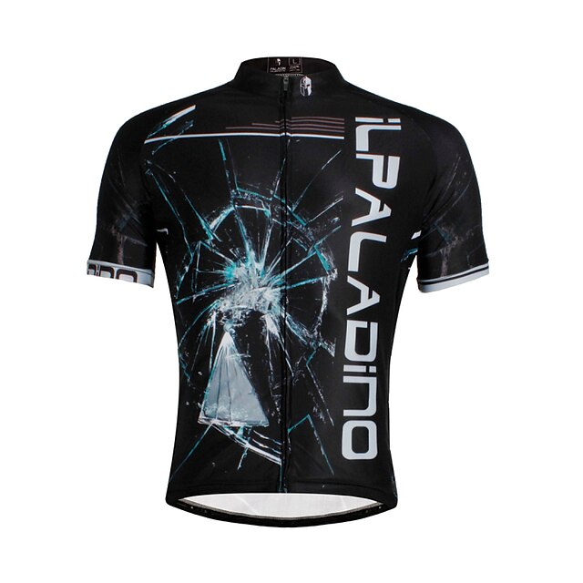  ILPALADINO Men's Short Sleeve Cycling Jersey Bike Jersey Top Mountain Bike MTB Road Bike Cycling Breathable Quick Dry Ultraviolet Resistant Sports Clothing Apparel / Stretchy / Back Pocket