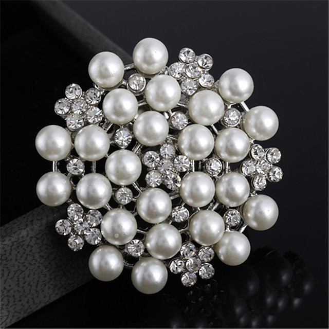  mote legering brosje pin nydelig rhinestone perler brosjer for kvinner jenter