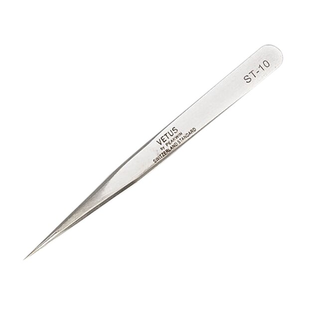  VETUS® ST-10 Pointed Long Pointed Straight Head Stainless Steel Precision  High Elastic Tweezers
