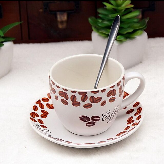  200ml Ceramic Matte Coffee Cup Set with Coffee Dish