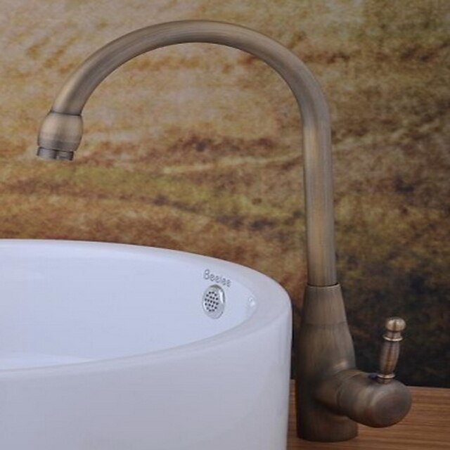  Waschbecken Wasserhahn - drehbar Antikes Kupfer Mittellage Ein Loch / Einhand Ein LochBath Taps