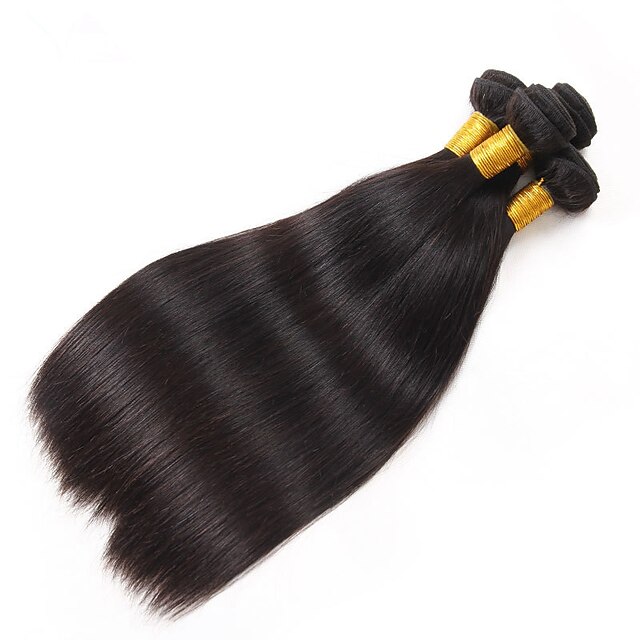  Cheveux humains Cheveux Péruviens Tissages de cheveux humains Droite Extensions de cheveux 3 Pièces Couleur naturelle