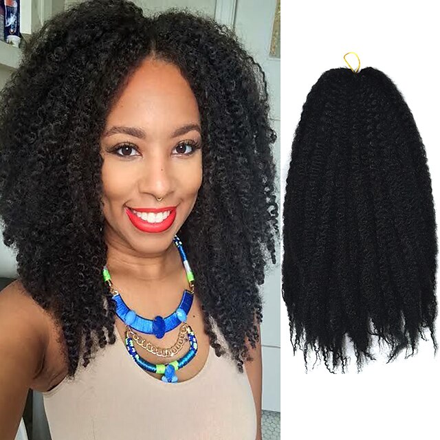  black 17 kanekalon afro kinky braids twist havana curly synthetic hair braids 100g with free crochet hook
