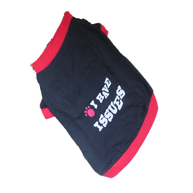  Hund T-shirt Zeichen Buchstabe & Nummer Hundekleidung Atmungsaktiv Schwarz / Rot Kostüm Baumwolle S M L