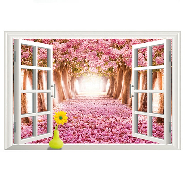  Decorative Wall Stickers - 3D Wall Stickers Landscape Living Room / Bedroom / Bathroom / Removable