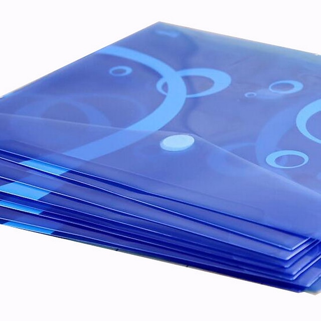  Classic Odorless Thick Waterproof Blue Transparent A4 Document Bag