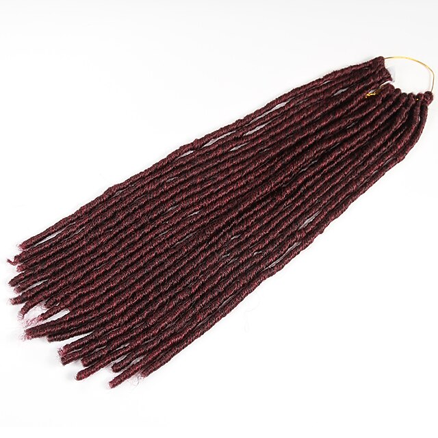  Dreadlocks Tresse Natté La Havane Tresses au Crochet 51cm Cheveux 100 % Kanekalon 1b / violet burgundy Rajouts de Tresses Extensions de