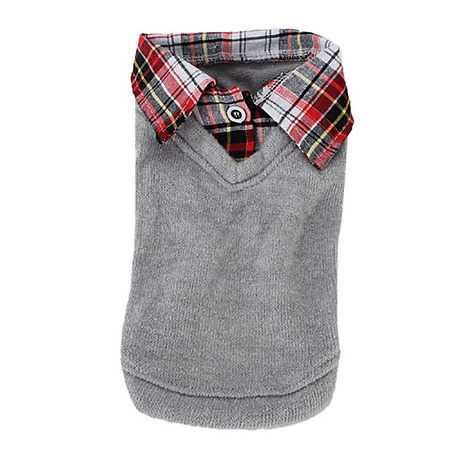  Perro Camiseta Suéteres Invierno Ropa para Perro Gris Disfraz Algodón Británico Casual / Diario Moda XS S M L XL