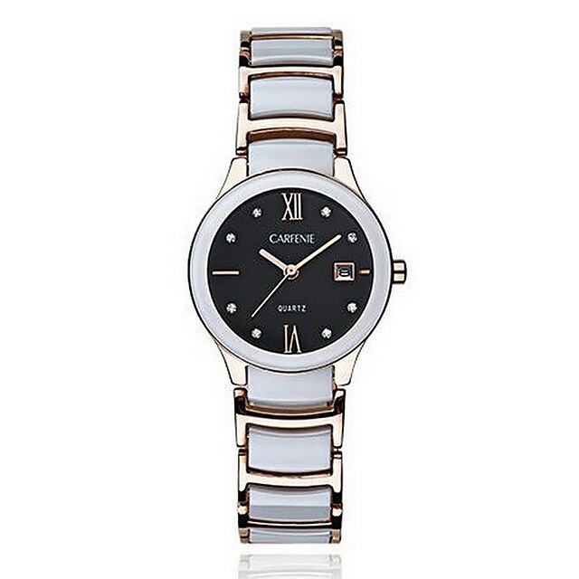  Dámské Módní hodinky Křemenný Japonské Quartz Nerez Bílá Hodinky na běžné nošení Analogové Bílá Černá